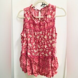 Maurices Pink Floral Ruffle Blouse